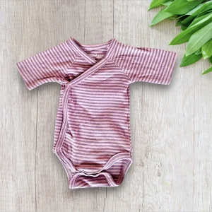 Body Bébé Fille à Rayures - Rose et Violet - Manches 3/4 - 1 Mois - Kitchoun