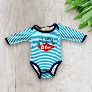 Body bébé garçon manches longues Lee Cooper, taille 3 mois - Blanc et bleu à rayures