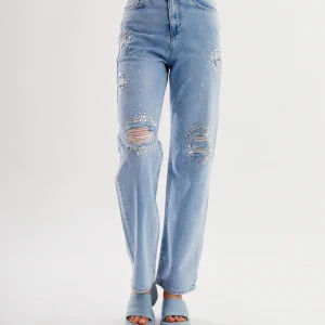 Pantalon en jean avec Estrass