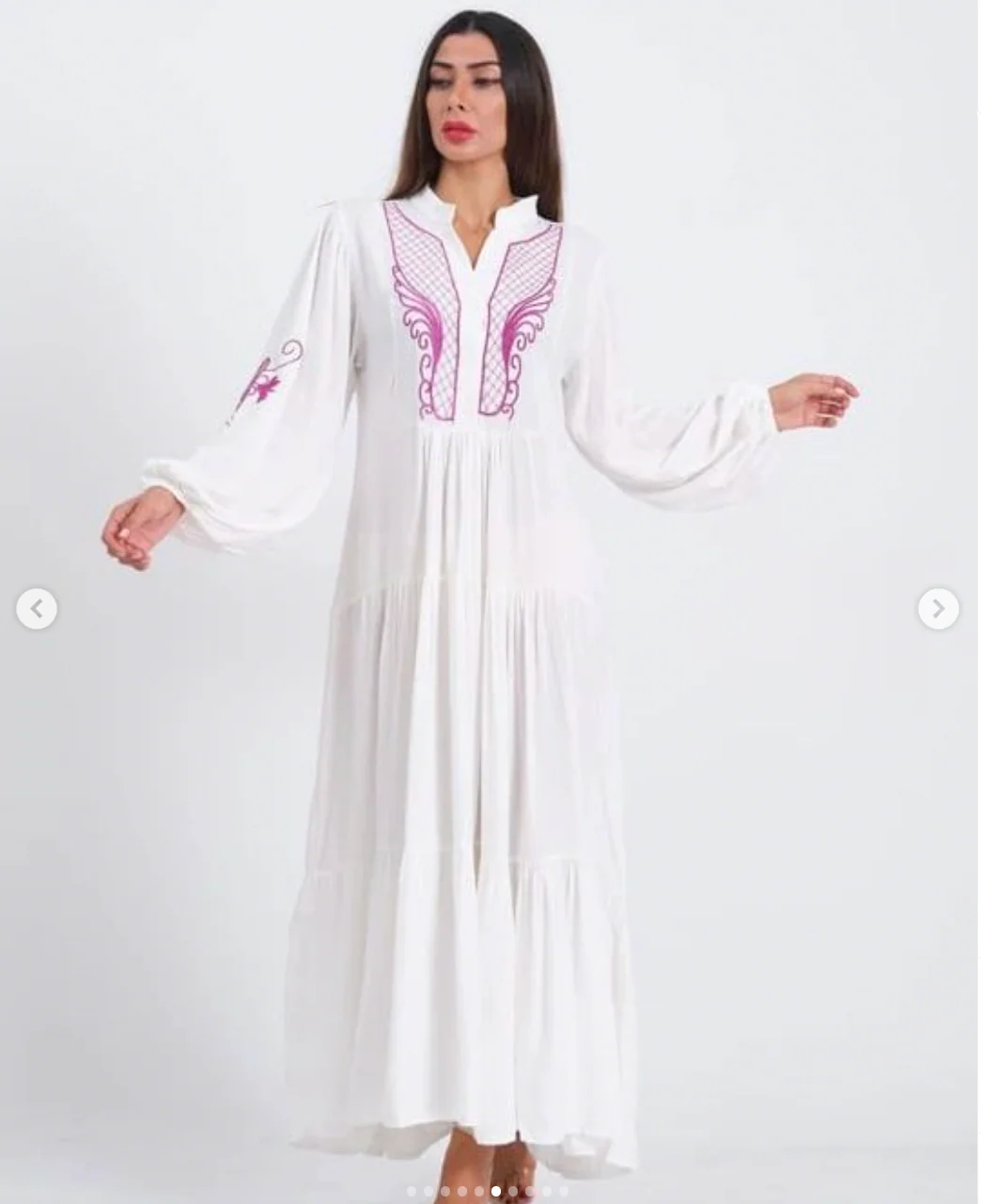 Robe Blanche Élégance Brodée – Image 5