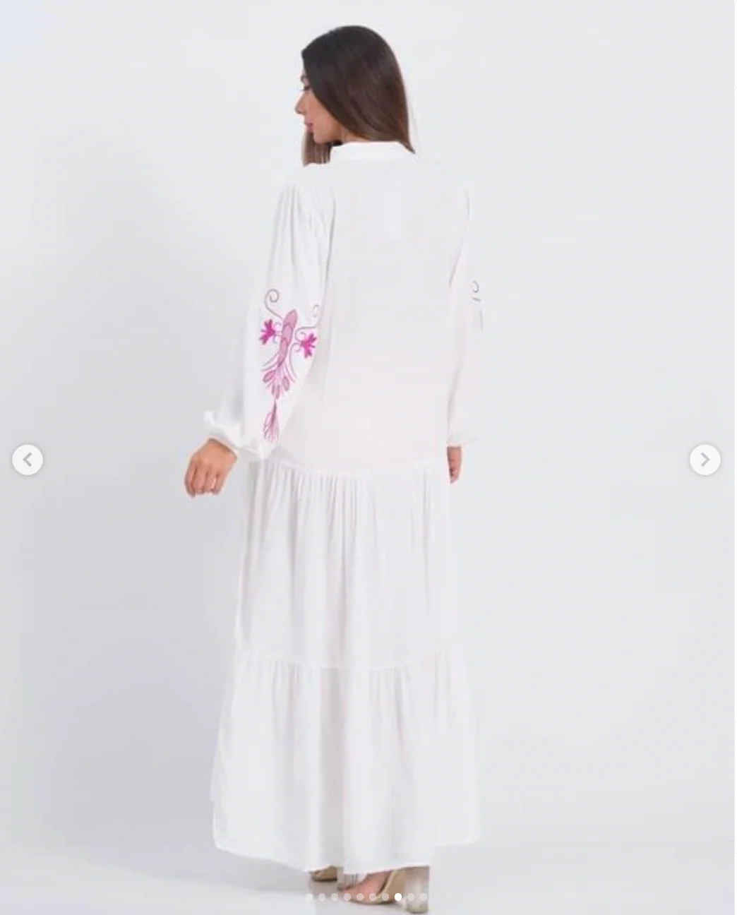 Robe Blanche Élégance Brodée – Image 4