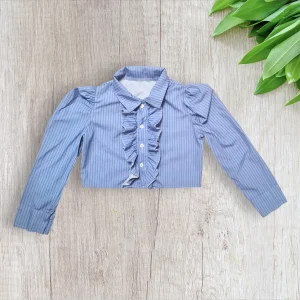 Chemise crop top fille – 8 ans – Shein – Rayée bleue – Très bon état
