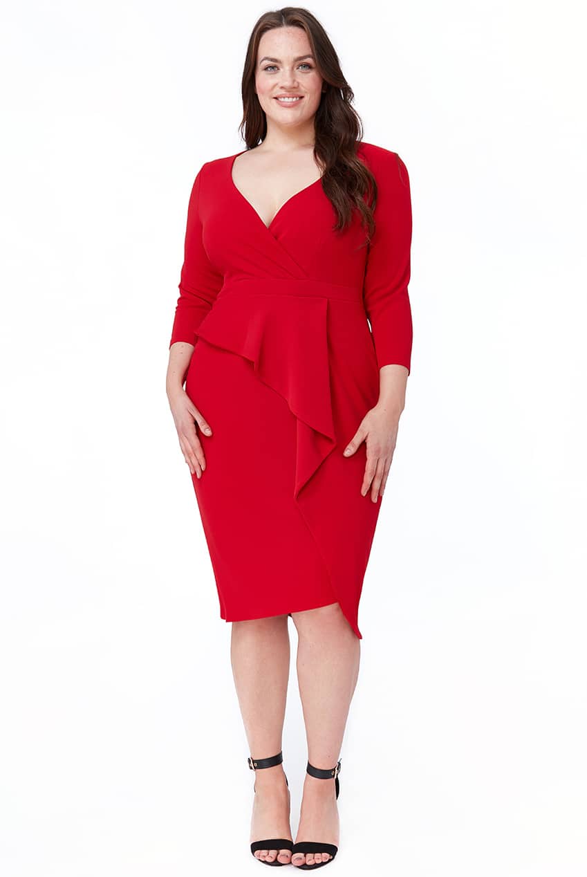 Robe Goddiva avec empiecement volanté