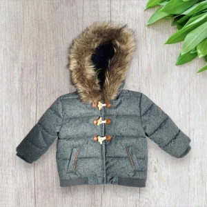 Doudoune Grise Creeks pour Bébé Garçon, Taille 12 Mois - Parfaite pour l'Hiver !
