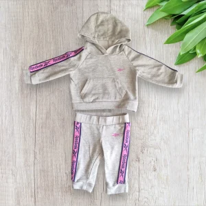 Ensemble bébé fille Reebok–Sweat à capuche + jogging