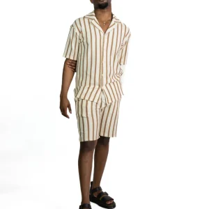 Ensemble chemise et short homme rayé HallStarz JK006