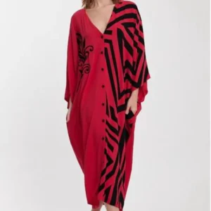 Robe Oversize Rouge Graphique