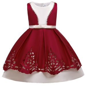 Robe Princesse en Satin Bordeaux