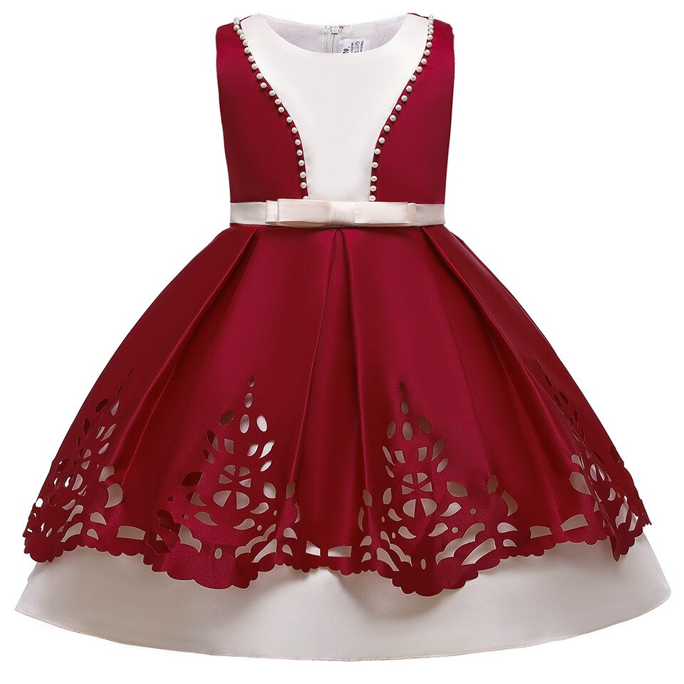 Robe Princesse en Satin Bordeaux
