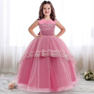 Robe Princesse Rose de Soirée Fillette