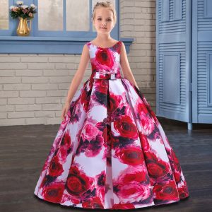 Robe à Fleurs Princesse Rouge