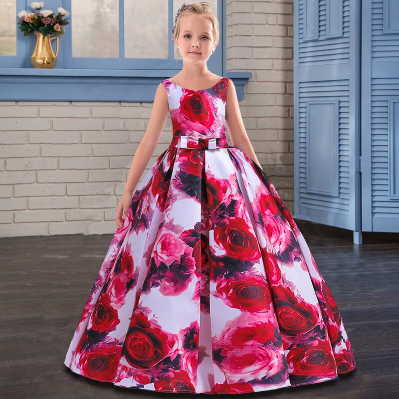 Robe à Fleurs Princesse Rouge