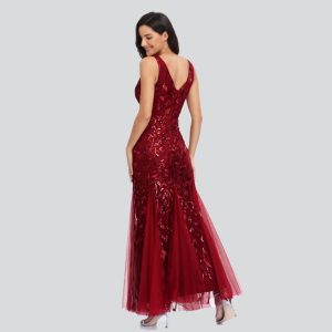 Robe de Cocktail Bordeaux