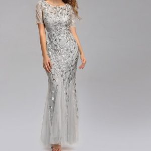 Robe Pailletée Femme Argent