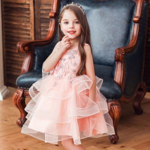 Robe de Princesse Courte Rose