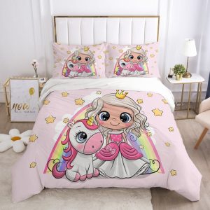 Housse de Couette Princesse et sa Licorne