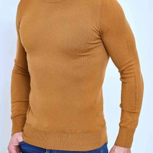 Pull Homme Moutarde Col Rond
