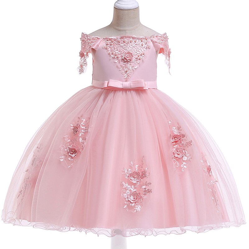 Robe de Princesse Fille Rose Pêche – Image 2