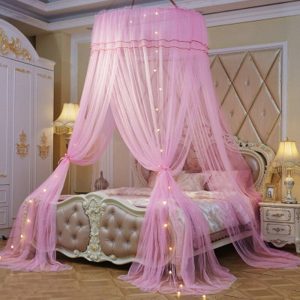 Voile de Lit Rose à Led