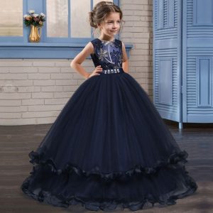 Robe Princesse Longue Bleu Marine
