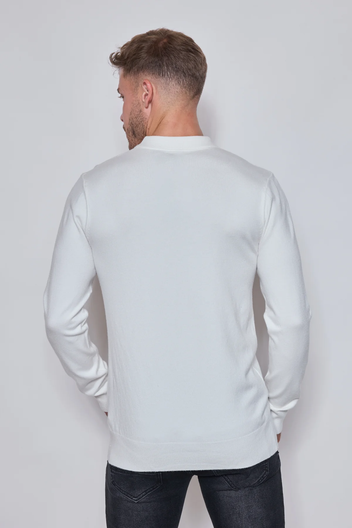 Pull Homme Zippé Col Polo – Maille Fine Confortable – Image 3
