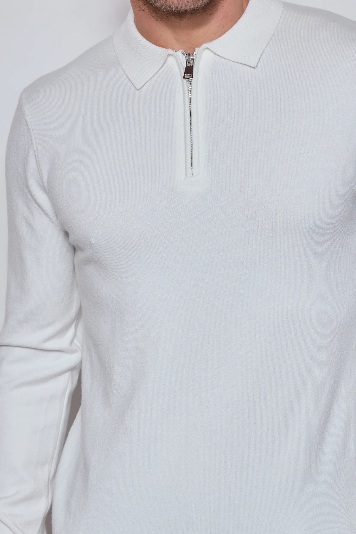 Pull Homme Zippé Col Polo – Maille Fine Confortable – Image 4
