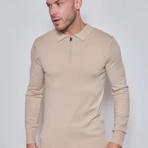 Pull Homme Zippé Col Polo – Maille Fine Confortable