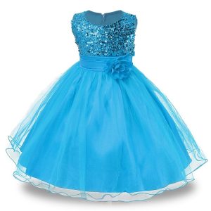 Robe Princesse Strass Bleu Ciel