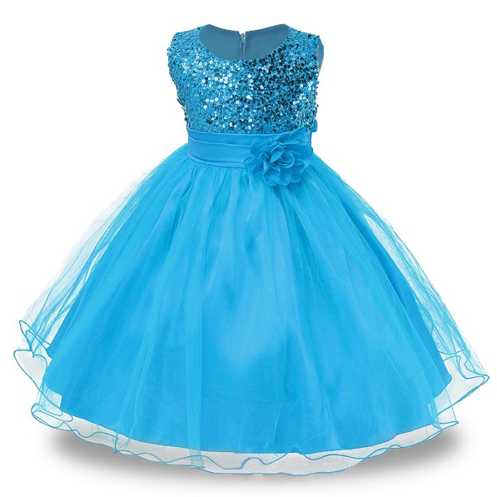 Robe Princesse Strass Bleu Ciel