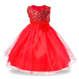 Robe Princesse Mariage Rouge Pailletée