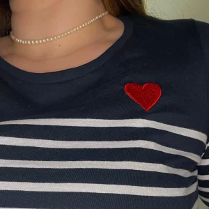 Marinière brodée coeur