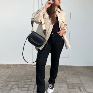 Jean droit taille haute