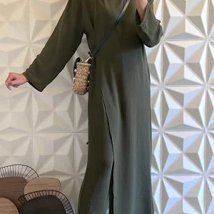 Combinaison confort à taille nouée - Kaki