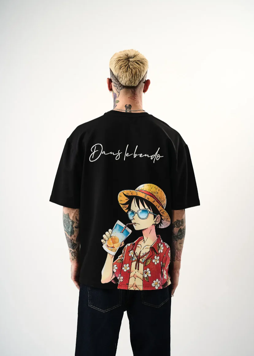 T-shirt oversize "Luffy Dans le bendo" – Hallstarz 1614 – Image 3