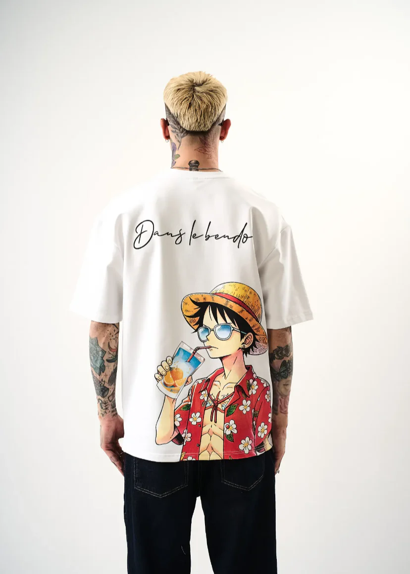 T-shirt oversize "Luffy Dans le bendo" – Hallstarz 1614 – Image 7