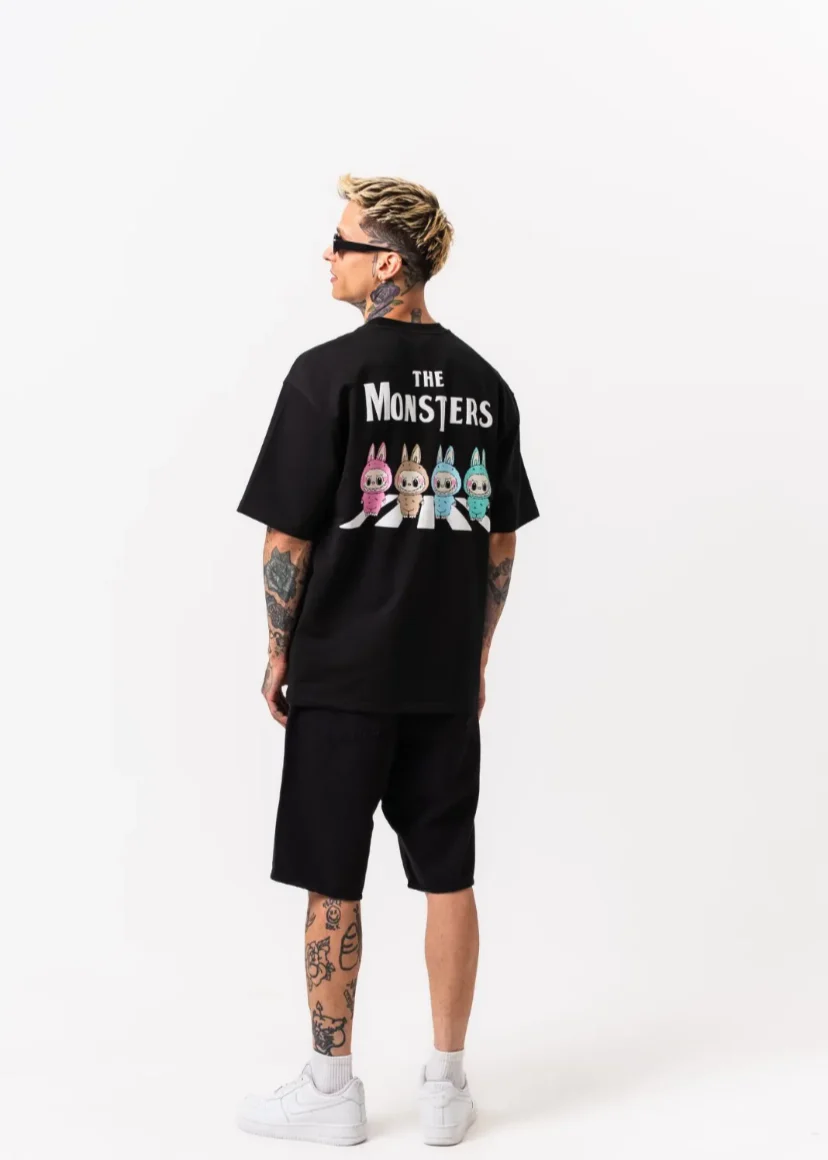 T-shirt noir oversize Homme "The Monsters" – Hallstarz PATO – Image 4