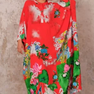 Robe longue oversize à fleurs d'été