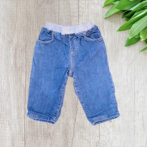 Jean doublé bébé Bout’chou 9 mois – Bleu jean mixte intérieur molleton gris