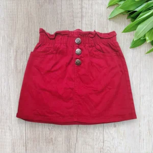 Jupe en jean rouge fille – 4 ans – Sans marque – Très bon état