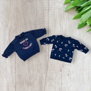 Lot de pulls bébé fille Gémo 6 mois bleu marine