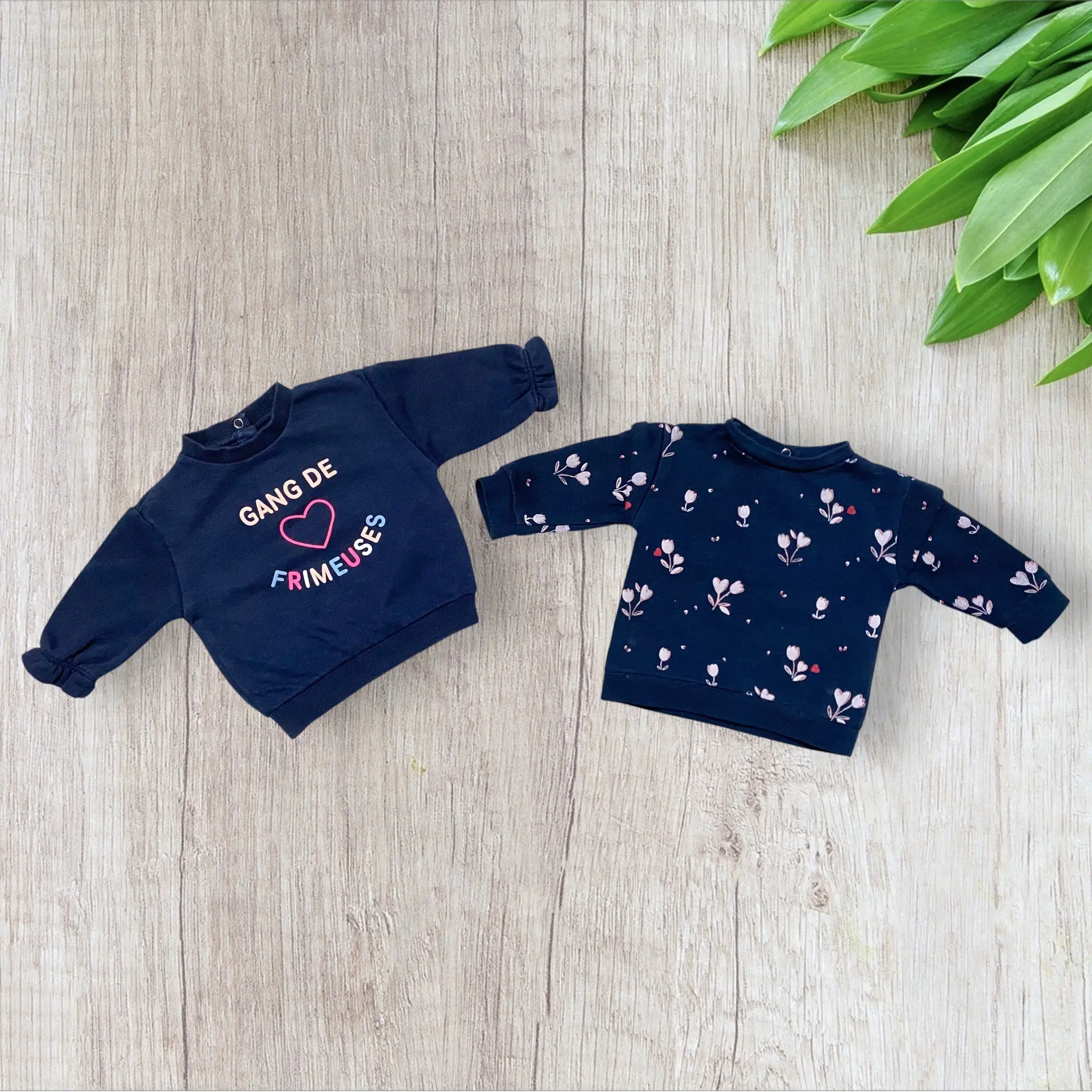 Lot de pulls bébé fille Gémo 6 mois bleu marine