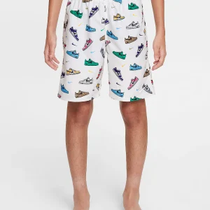 Short de bain enfant blanc à motif baskets colorées Nike NESSF806