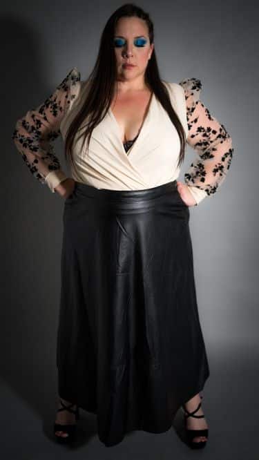 Jupe longue simili cuir – Image 2