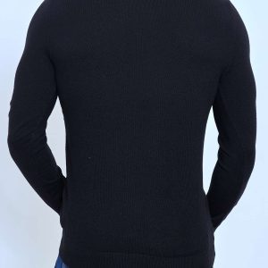 Pull col roulé classique noir fashion homme