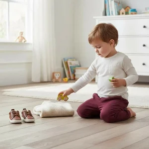 Pantalon cargo bébé garçon Kiabi 9 mois – Bordeaux avec cordon ajustable