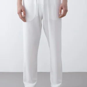 Pantalon Blanc Fluide à Taille Élastique – Marrakech 2448