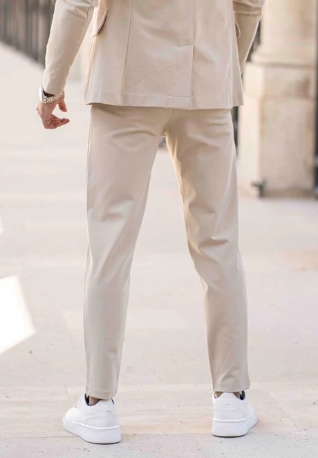 Pantalon tendance unicolore beige fashion homme - Frilivin – Image 4