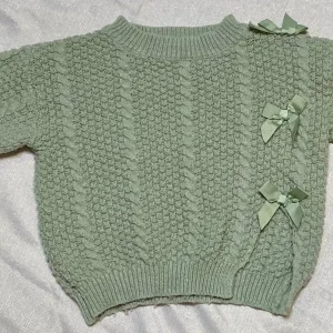 Pull Tricot Vert avec Nœuds Décoratifs - Fille 7 ans, Shein