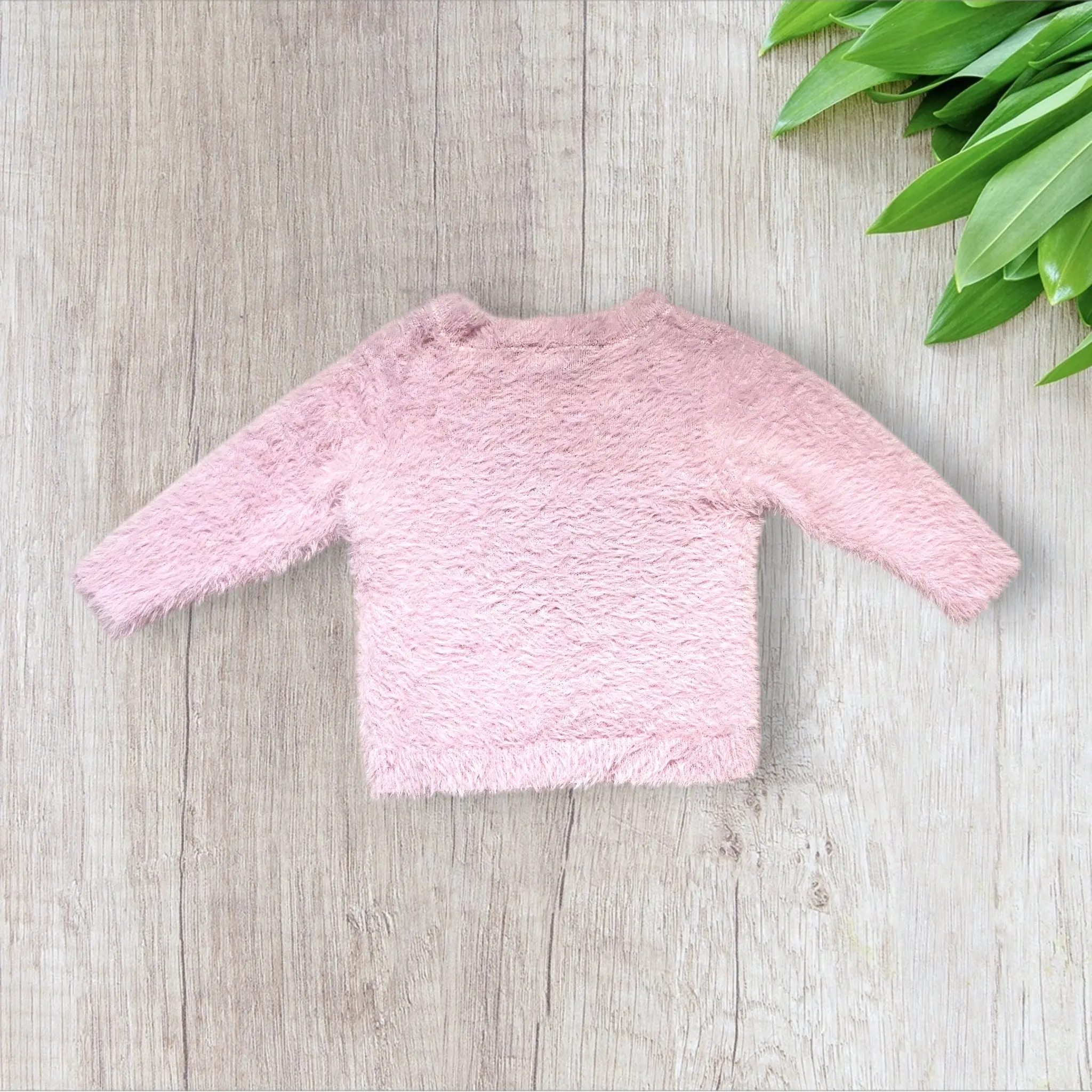 Pull bébé fille 6 mois Pat&Ripaton – Rose peluche licorne – Image 3