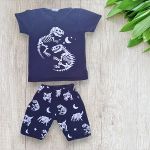Pyjama garçon 3 ans–Shein | Bleu marine | Dinosaures phosphorescents | Bon état